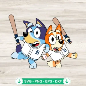 Bluey Bingo SVG file for Detroit Tigers cutting file