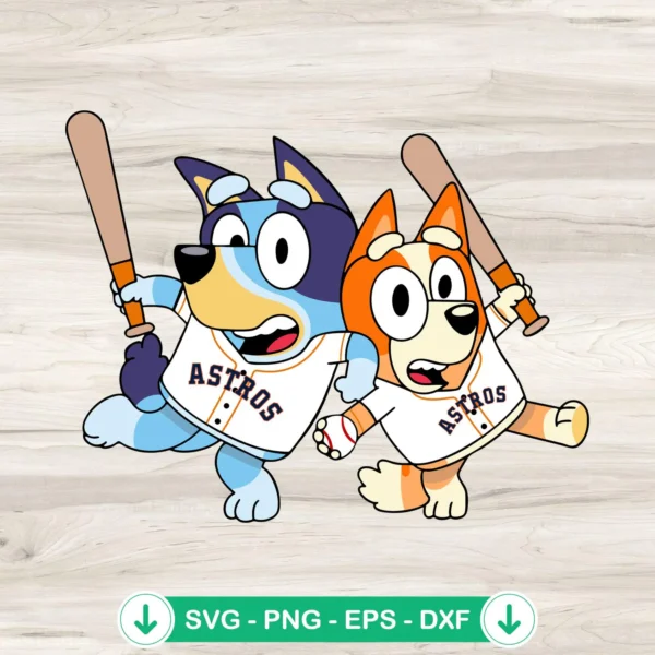 Bluey Bingo Houston Astros svg file, cricut svg cutting file