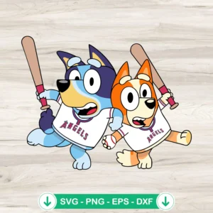 Bluey Bingo Los Angeles Angels SVG file, Cricut cutting file