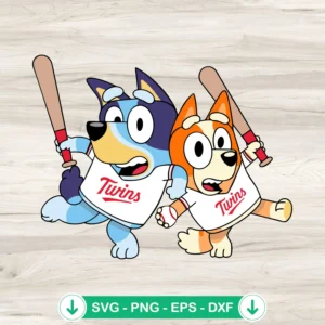Bluey Bingo Minnesota Twins svg file for Cricut cutting machine