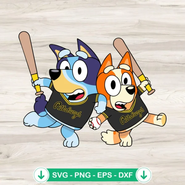Bluey Bingo Pittsburgh Pirates SVG file cutting file