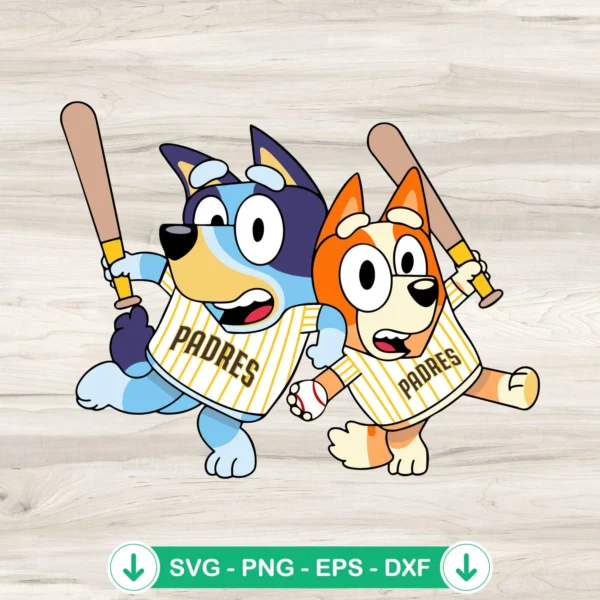 Bluey Bingo San Diego Padres svg file for cricut cutting machine