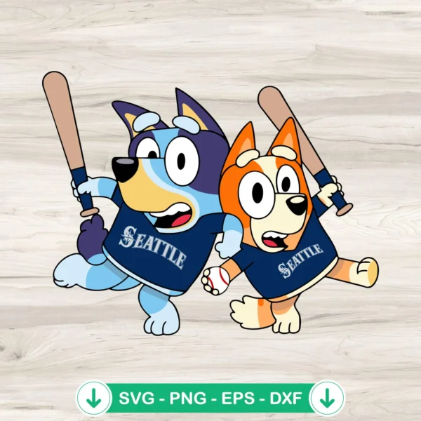 Bluey Bingo Seattle Mariners svg file for cutting machine