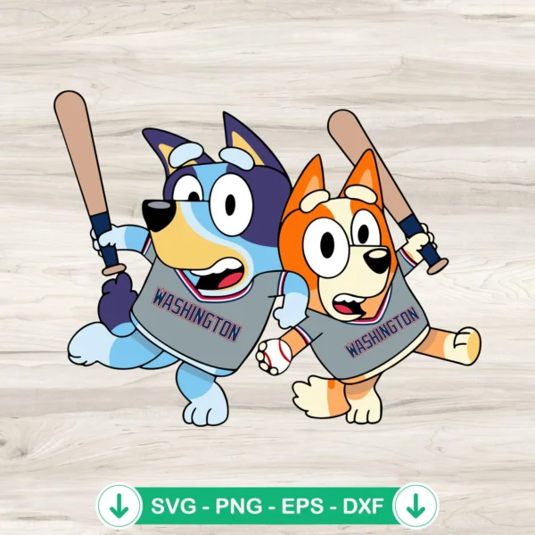 Bluey Bingo Washington Nationals SVG file, cutting file for crafts