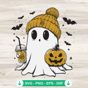 Boo Ghost Hufflepuff Hogwarts House SVG file for Cricut