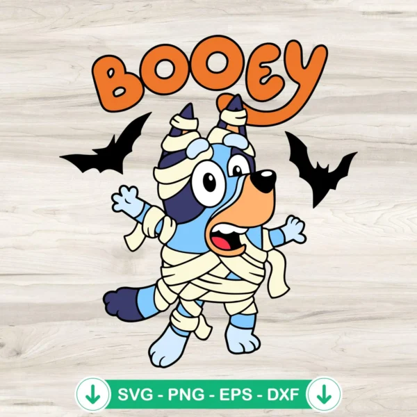 Booey Bluey Mummy Halloween SVG file for Cricut cutting