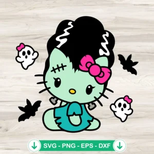 Bride of Frankenstein Hello Kitty svg file for cutting machine