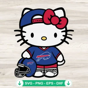 Buffalo Bills Hello Kitty SVG file for Cricut cutting machine