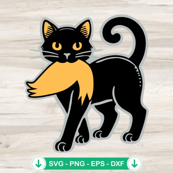 Cat With Trump Hairs SVG file for Cricut and cutting file