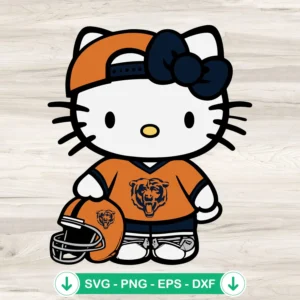 Chicago Bears Hello Kitty SVG file for cricut and cutting machine