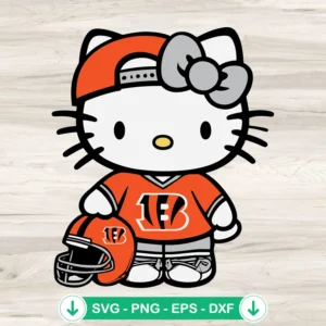 Cincinnati Bengals Hello Kitty svg file for cutting machines