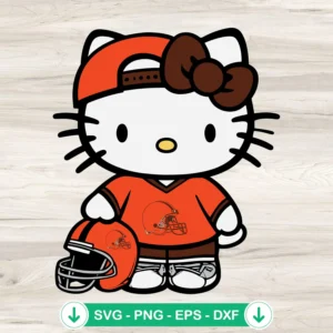 Cleveland Browns Hello Kitty svg file for cutting machine