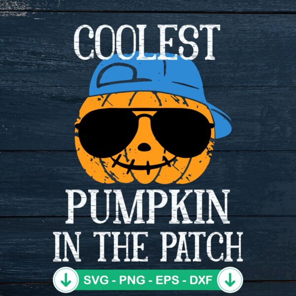 Coolest Pumpkin In The Patch SVG file for kids Halloween crafts