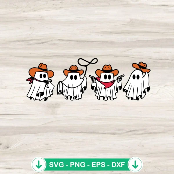 Cowboy Ghosts SVG cut file for Cricut DIY Halloween projects