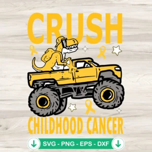 Crush Childhood Cancer SVG file for cutting machines, cricut svg