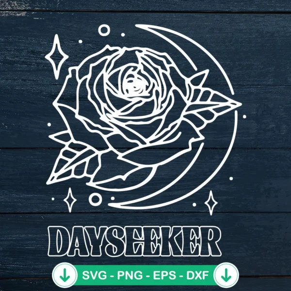 Dayseeker Band SVG and Rose Flower SVG cut file