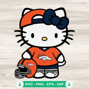 Denver Broncos Hello Kitty svg file for cutting machine