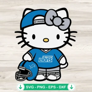 Detroit Lions Hello Kitty SVG file, Cricut cut files