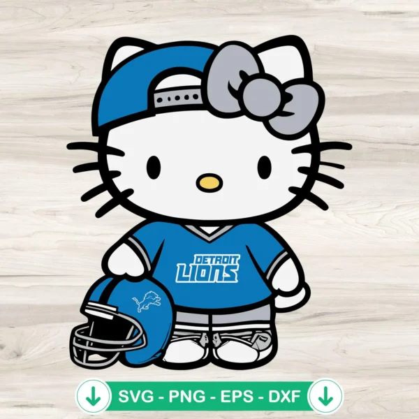 Detroit Lions Hello Kitty SVG file, Cricut cut files