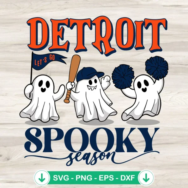 Detroit Tigers spooky season svg file for cricut cutting machine