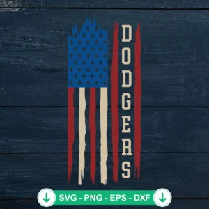 Dodgers American Flag SVG file for Cricut cutting machine