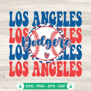 Dodgers Baseball Leopard SVG file for Cricut cutting machine