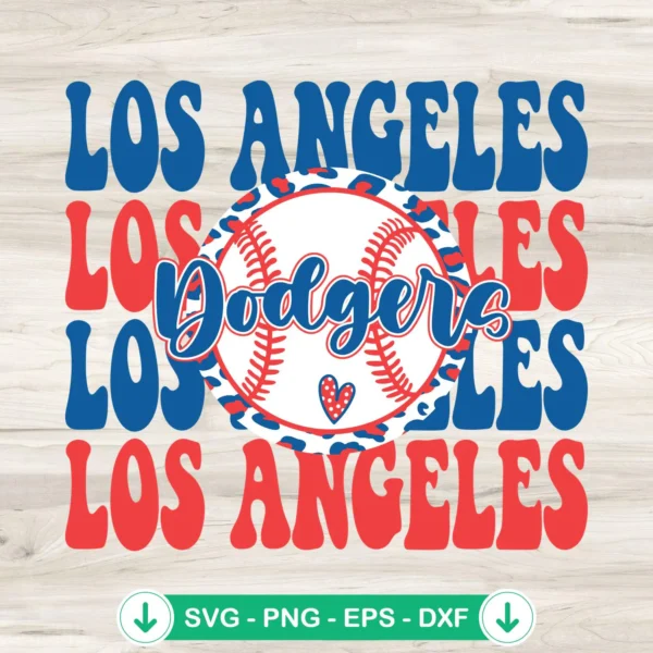 Dodgers Baseball Leopard SVG file for Cricut cutting machine