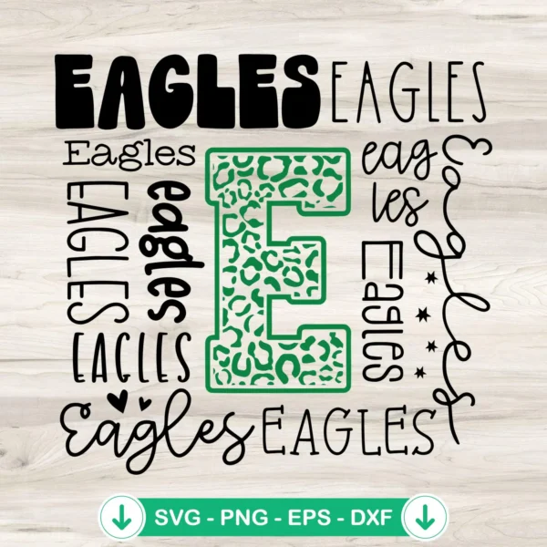 Eagles typography SVG file for cutting machines