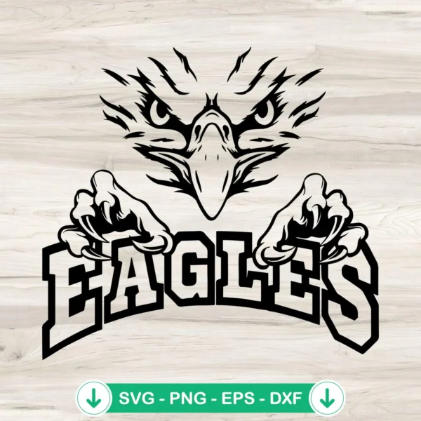 Eagles SVG file for cutting machine, Eagle Head SVG, Football SVG
