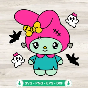 Frankenstein My Melody Halloween svg file for cutting