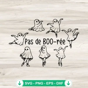 Funny Ghost Pas De Boo-rée SVG file for Halloween crafts