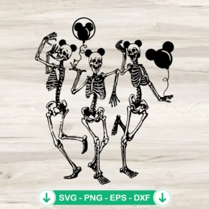 Funny Skeletons Mickey Ears SVG cut file for cricut