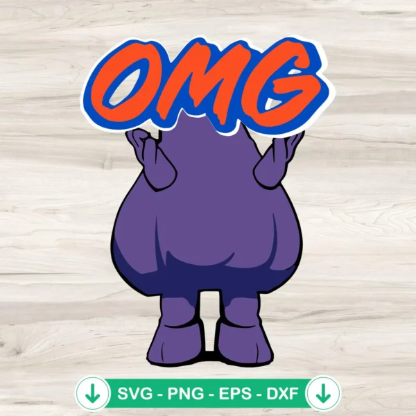Grimace OMG Mets SVG file for Cricut, New York Mets cutting file
