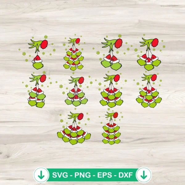 Grinch Hand Holding Head SVG file, cricut svg cut file