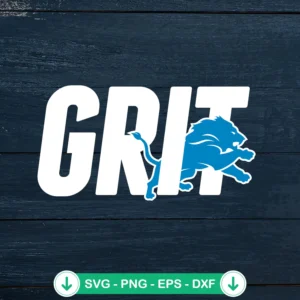 Grit Lion SVG file for Detroit Lions football team, cricut svg cut file