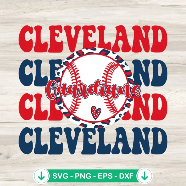 Guardians Baseball Leopard SVG file for cutting machines