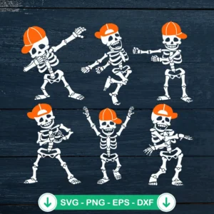 Halloween Dancing Skeleton Cap SVG file for cricut cutting