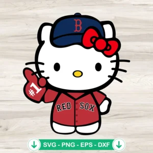 Hello Kitty Boston Red Sox svg file for cricut cutting machine