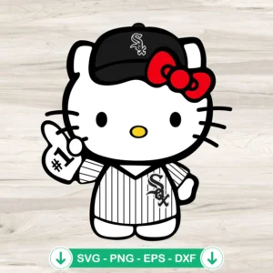 Hello Kitty Chicago White Sox svg file for cricut, cutting file