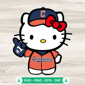 Hello Kitty Cleveland Guardians SVG file cutting file