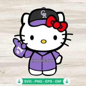 Hello Kitty Colorado Rockies SVG file, cricut svg cut file