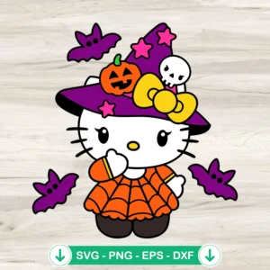 Hello Kitty Cute Witch SVG file for cutting machine