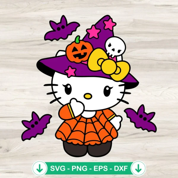 Hello Kitty Cute Witch SVG file for cutting machine