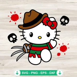 Hello Kitty Freddy Krueger SVG file for cutting machines