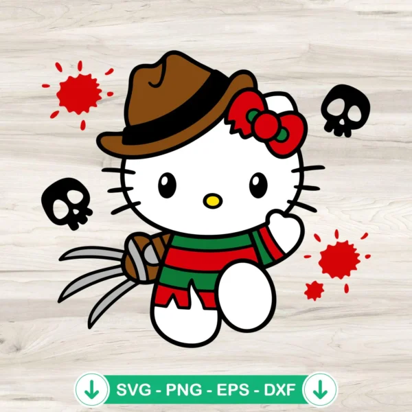 Hello Kitty Freddy Krueger SVG file for cutting machines