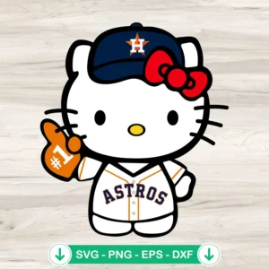 Hello Kitty Houston Astros svg file for Cricut cutting machine