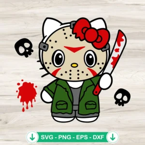 Hello Kitty Jason Voorhees Halloween SVG file for cutting machine