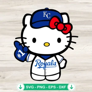 Hello Kitty Kansas City Royals SVG file, cricut cut file