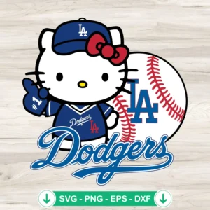 Hello Kitty Dodgers SVG file - cutting file for Cricut