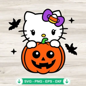 Hello Kitty Little Pumpkin Halloween SVG file for cutting machines